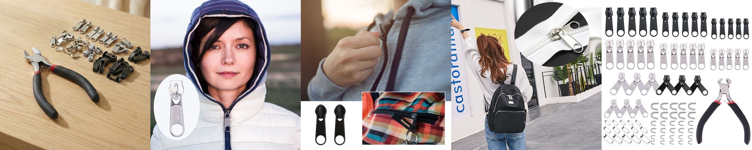 지퍼 고리 손잡이 수선 가방 자크 머리 수리 키트 베이직84종