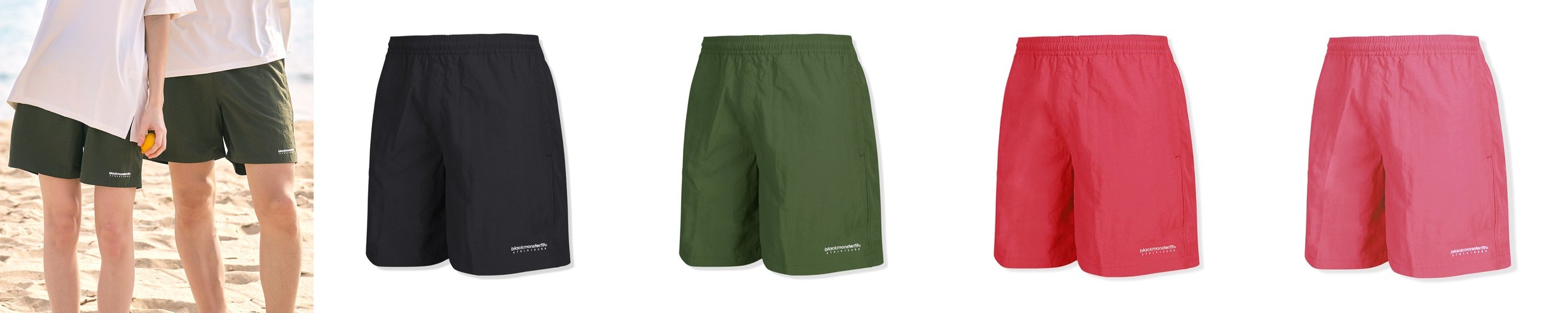 남여공용 2in1 9부 워터레깅스 수영복 반바지 러닝 팬츠 블랙