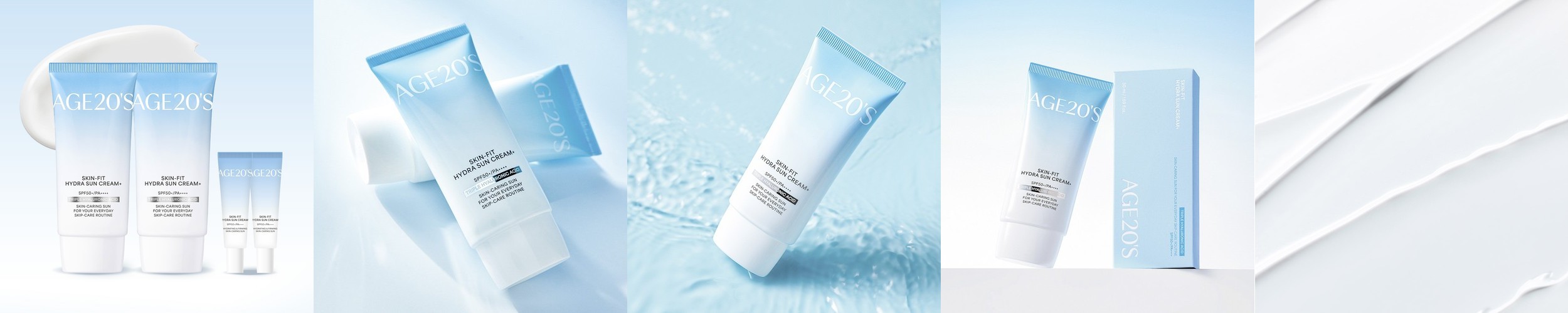 에이지투웨니스 스킨 핏 수분 선크림 플러스 50ml 2개(+클렌징티슈10매) (SPF50+, PA++++)