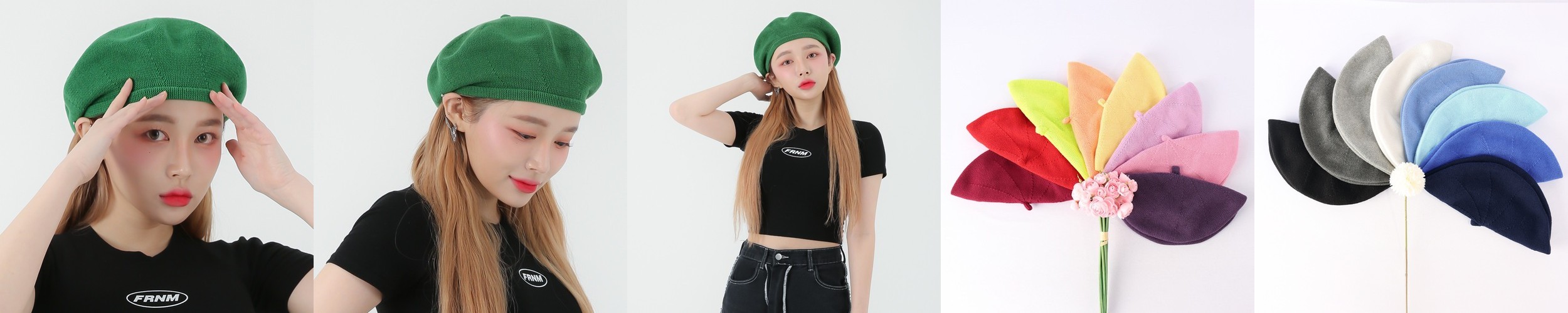 국내생산 여성 겨울 무지 울 꼭지 베레모 화가모자