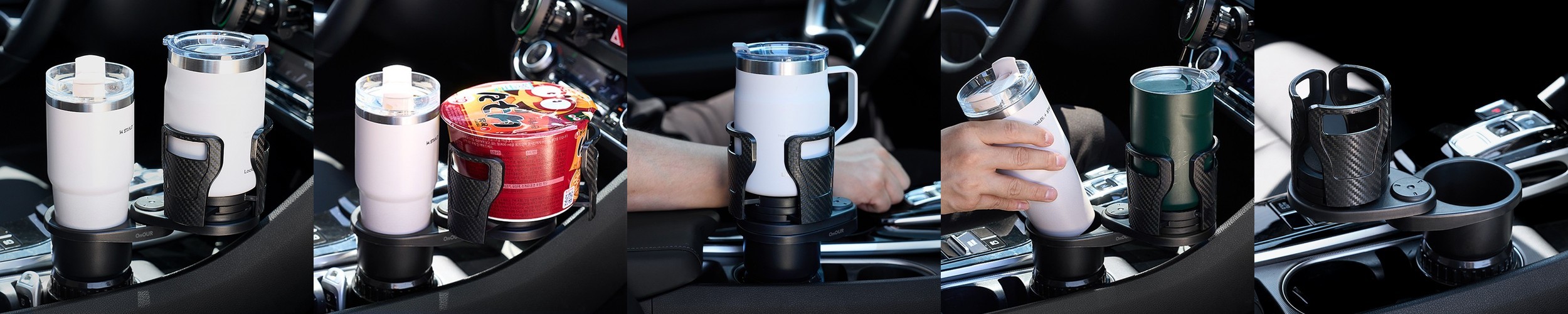 엠노블 차량용 가죽 컵홀더 트레이 사이드포켓 차량 틈새 자동차 컵 홀더 카니발 쏘렌토 호환