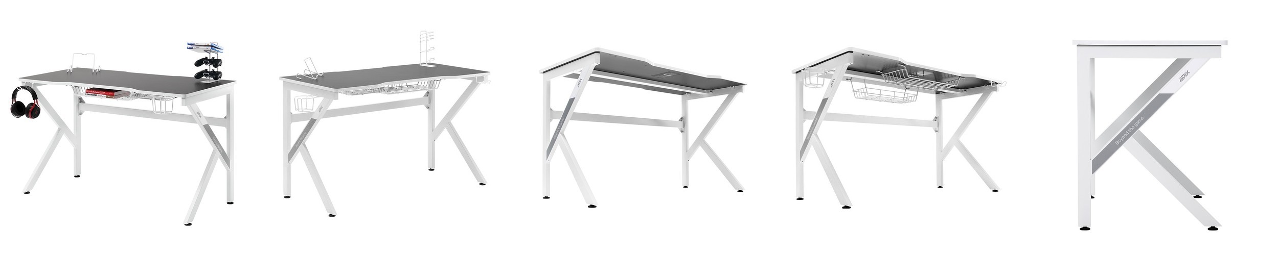 1인용 컴퓨터 게이밍 책상 GD001 1200 화이트 1200×600