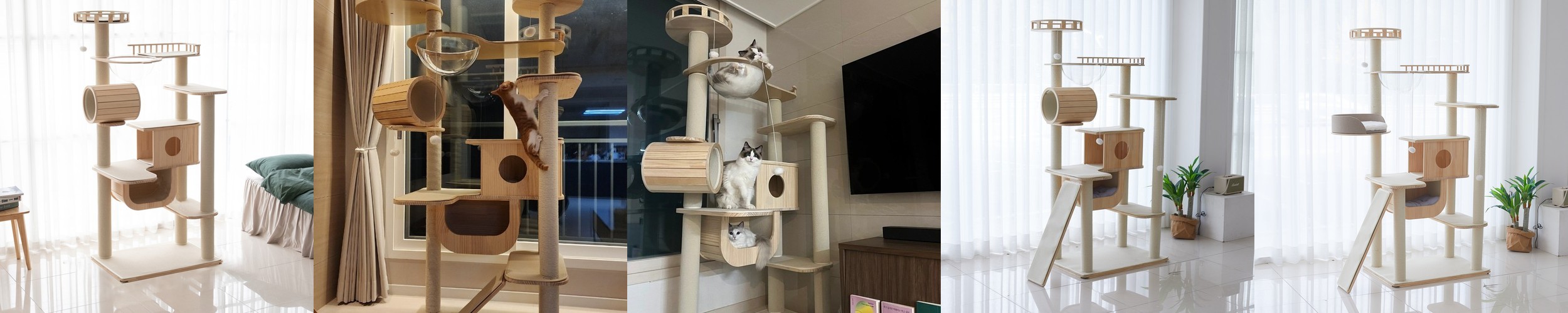 가르르 오로라 캣타워 고양이 캣폴 알루미늄+삼줄기둥 일반세트