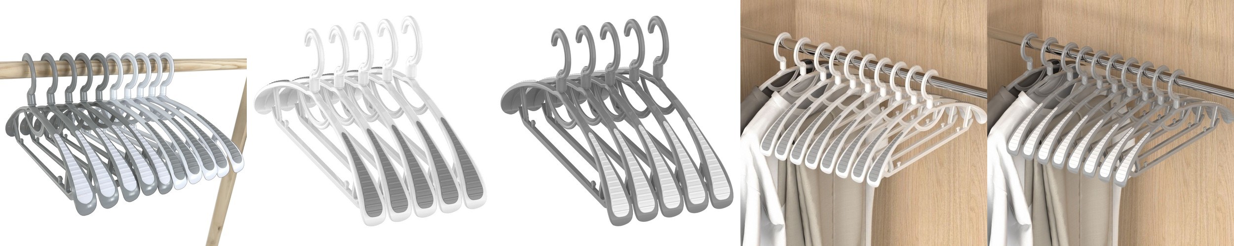 올지 올인원 회전 어깨뿔방지 옷걸이 화이트, 10개