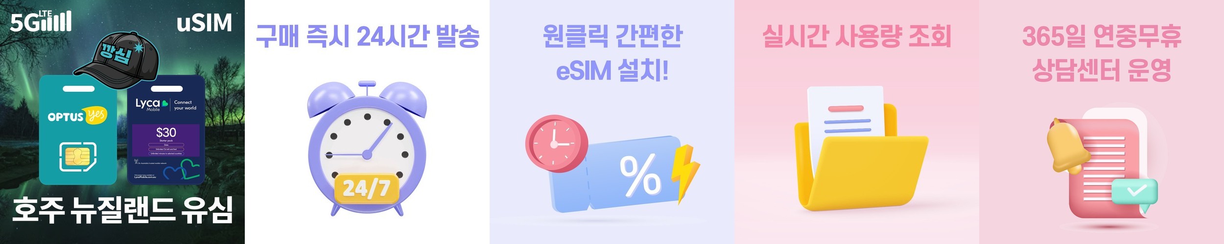 호주유심 뉴질랜드 시드니 유심칩 현지통화 5G 핫스팟 옵터스 1일 500MB 무제한