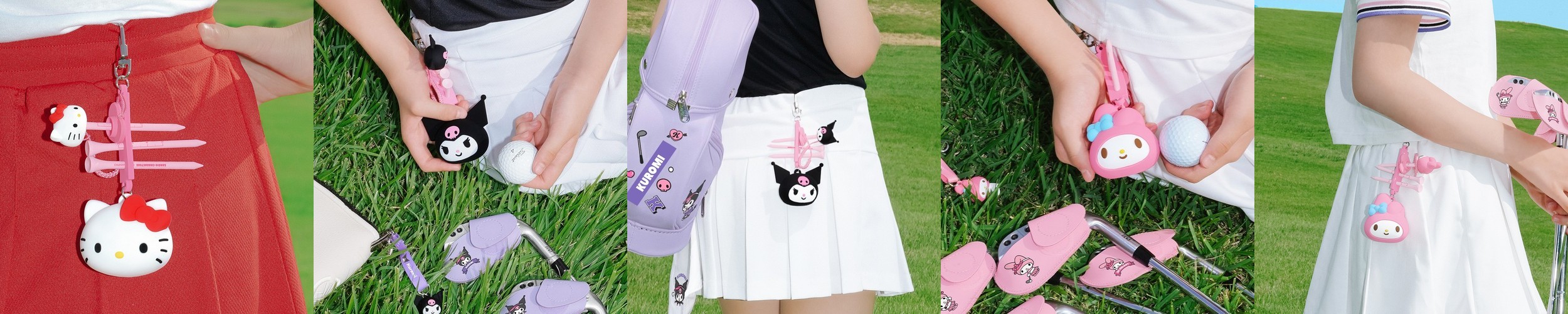 산리오 캐릭터즈 골프공 파우치 여성용 골프 볼 주머니 케이스 헬로키티