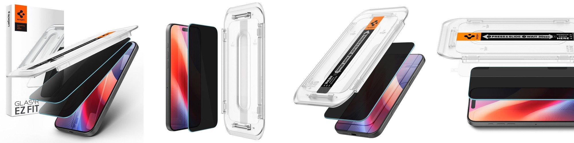 먼지없는 강화유리 액정 보호 필름 글라스tR 이지핏 프라이버시 아이폰17 프로 맥스, 2매입