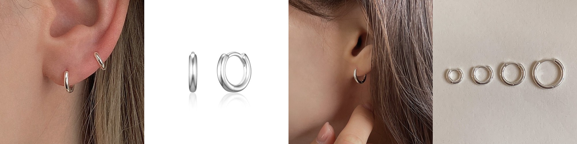 925 실버 베이직 원터치 링 귀걸이
