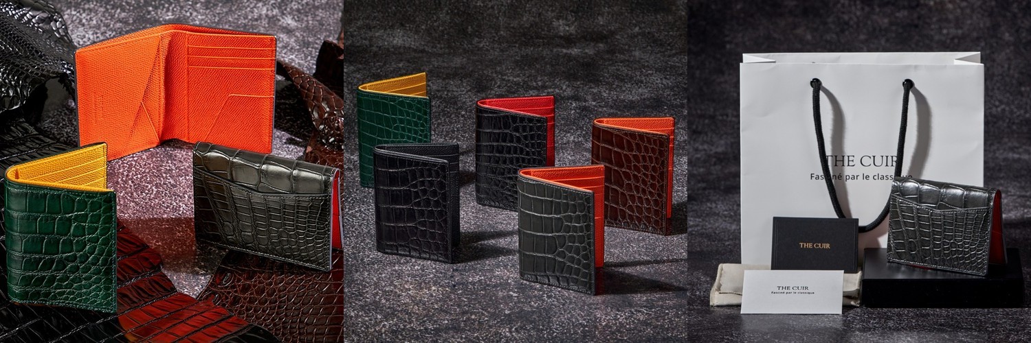 더퀴르 악어가죽 지폐수납 카드지갑 포켓오거나이저 현금수납 남자 명품 지갑