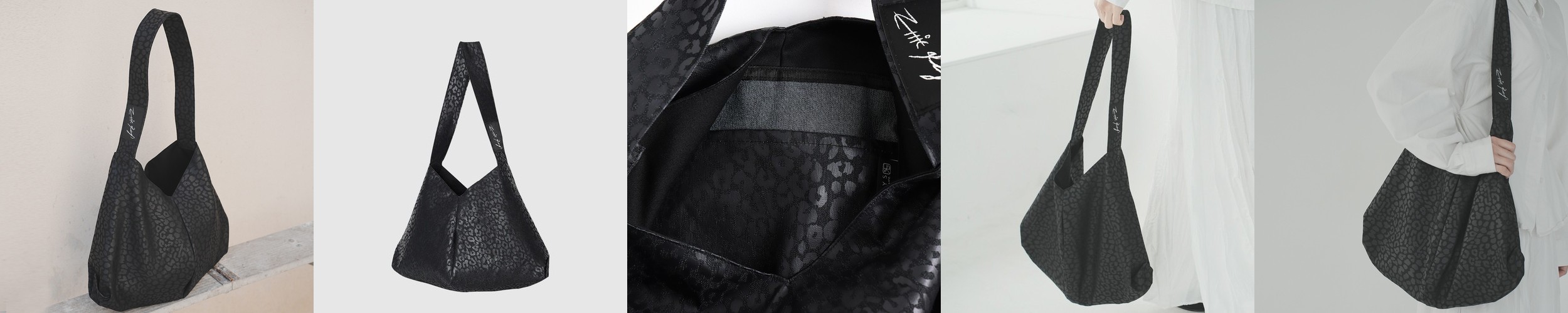 애리키스 메탈 번들 레오파드 에코백 블랙