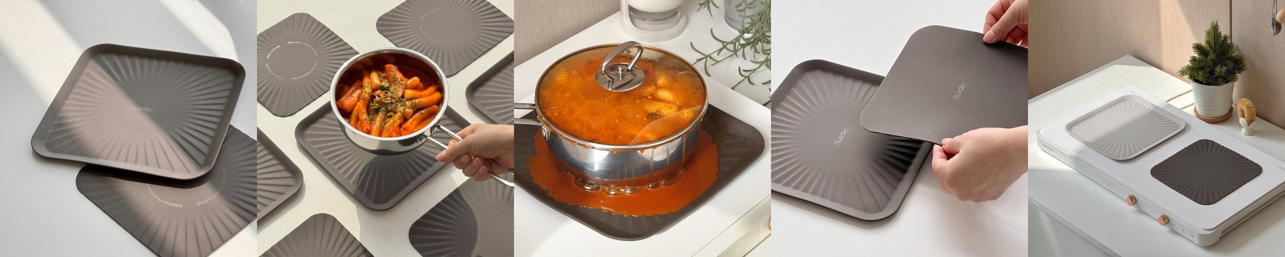 [네이버 단독구성] 하루의공간 레터링 인덕션 보호 실리콘 매트 3개 세트