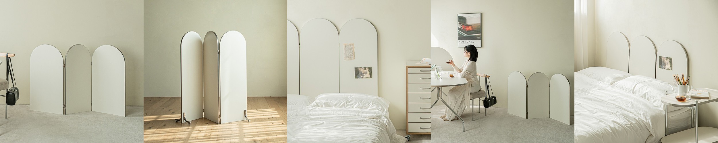 심플 가림막 사무실 칸막이 이동식 가벽 공간분리 파티션 3단 1800, 화이트