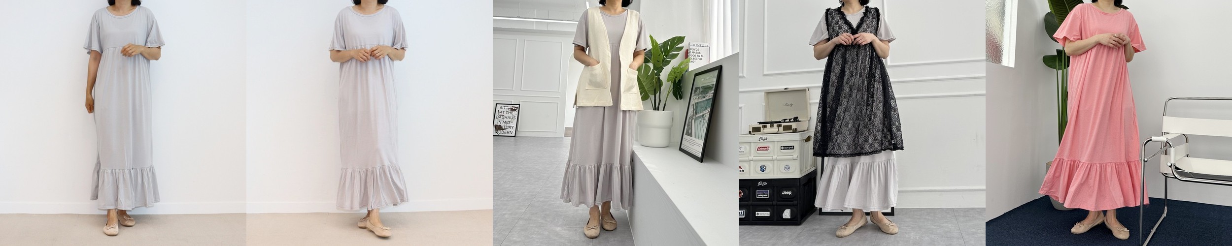 캐주얼 플레어 A라인 반팔 맥시 롱 원피스 블랙 여성 여름 원피스 데일리룩 휴양지 바캉스룩