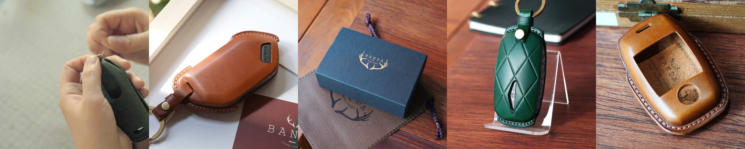 차 키케이스 자동차 스마트 가죽 키홀더 반다레더스튜디오