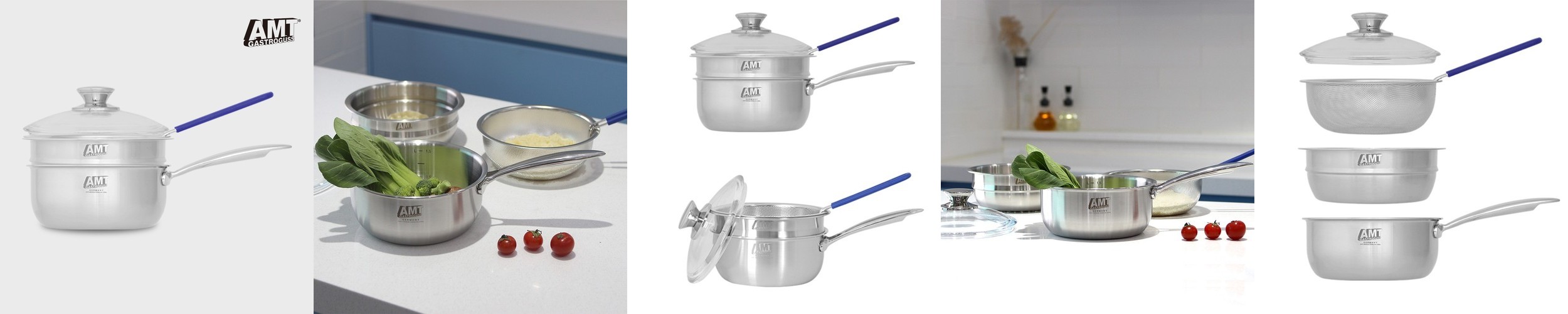 AMT 샤프 통5중 스마트쿡 이유식냄비 316Ti 스텐 편수냄비 18cm