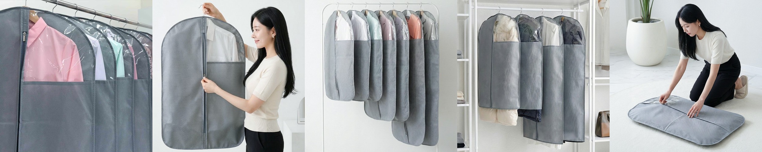 옷커버 반투명 의류 보관커버 옷걸이 덮개 중형