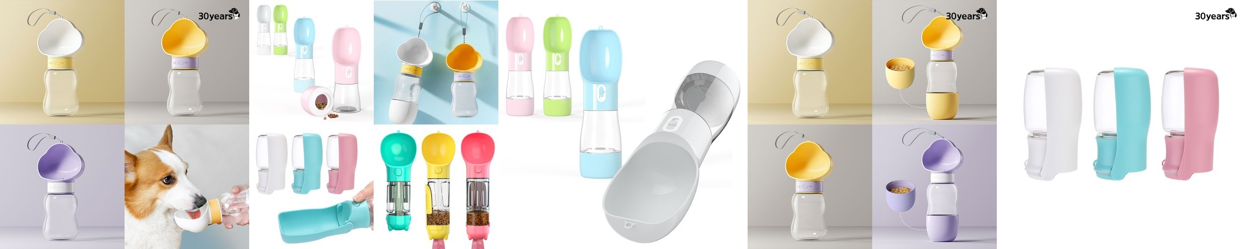 리치독스 강아지 산책 물병 애견 휴대용 물통 산책물통 파스텔땅콩