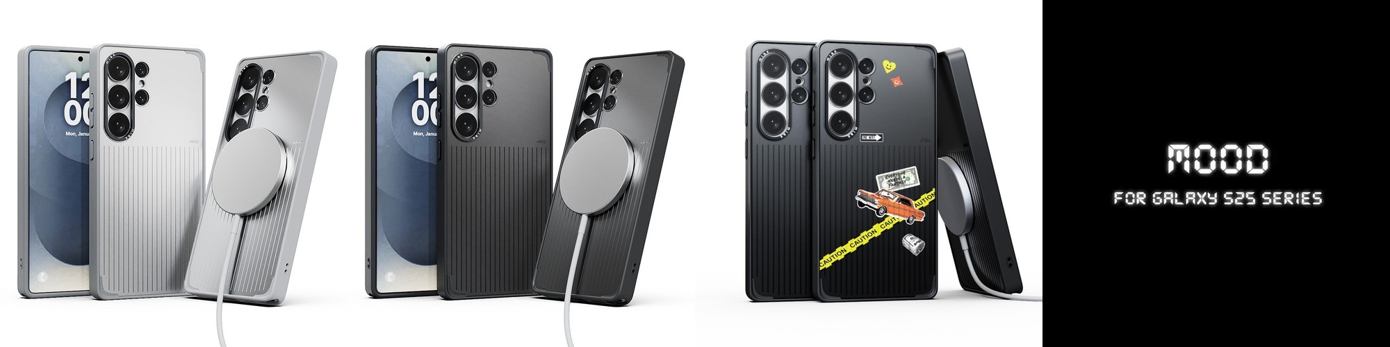 미아크 갤럭시 맥세이프 케이스 무드 스티커 포함 실버, 갤럭시S25 울트라