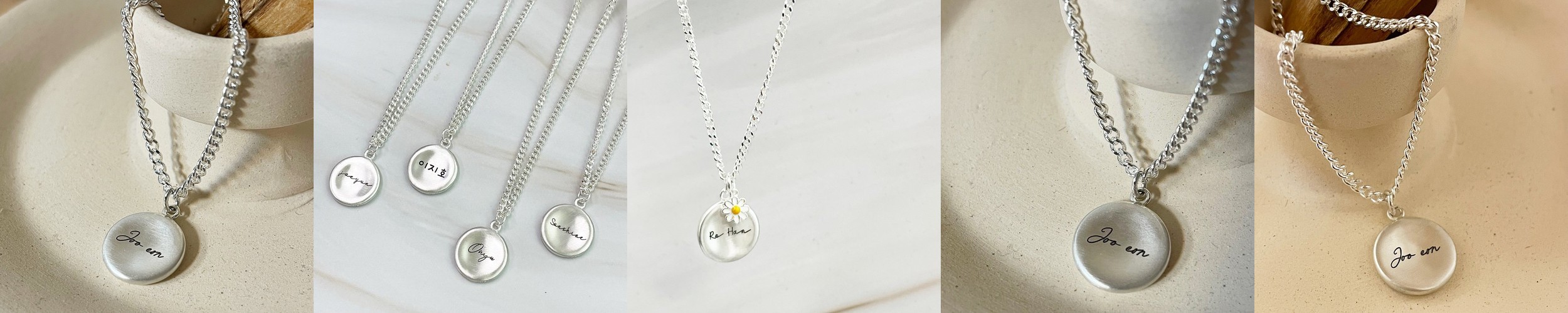 아기 더블 하트 은 미아방지 목걸이