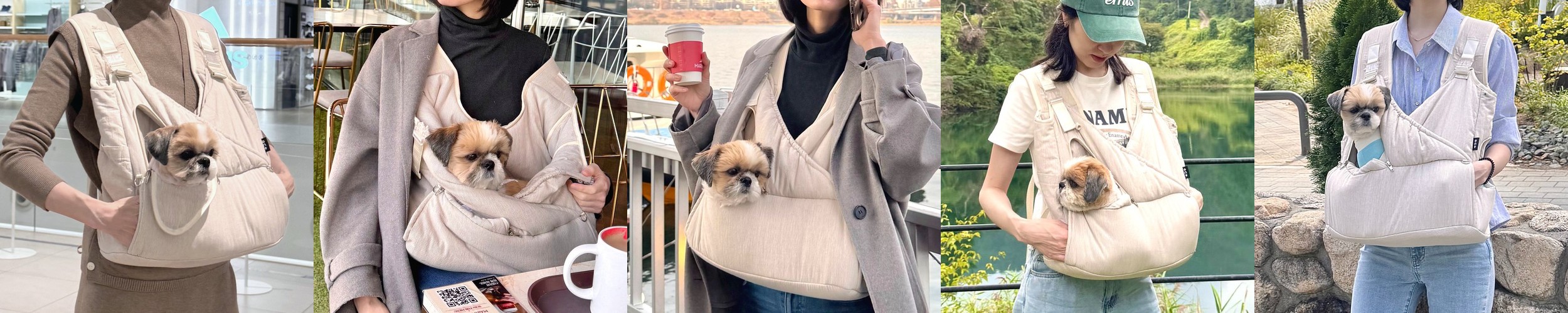 [강아지의날] 강아지 포대기 이동가방 모드니펫 앞가방 애견 슬링백 산책 백팩 S