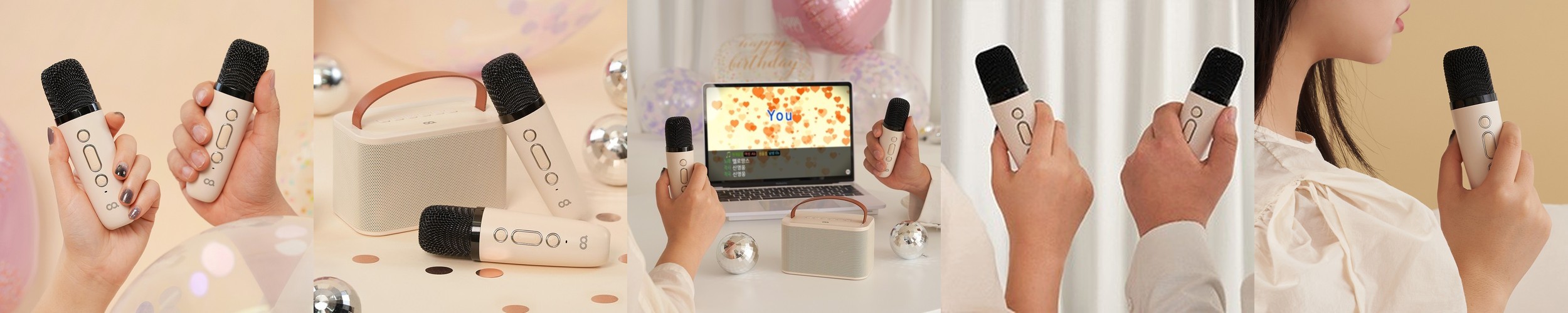 블루투스마이크 노래방마이크 휴대용 차량용 가정용 무선충전