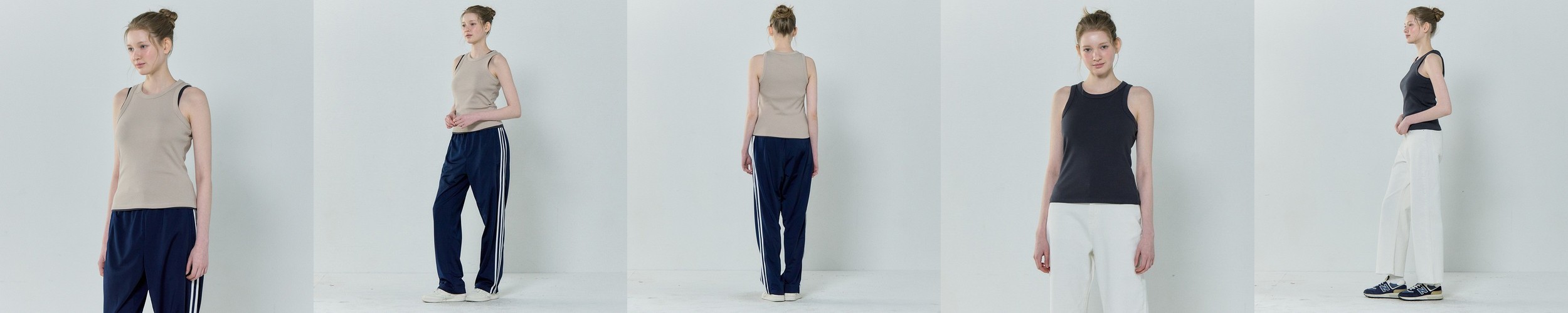 베이직하우스 2SET 여성 골지 에센셜 민소매 티셔츠