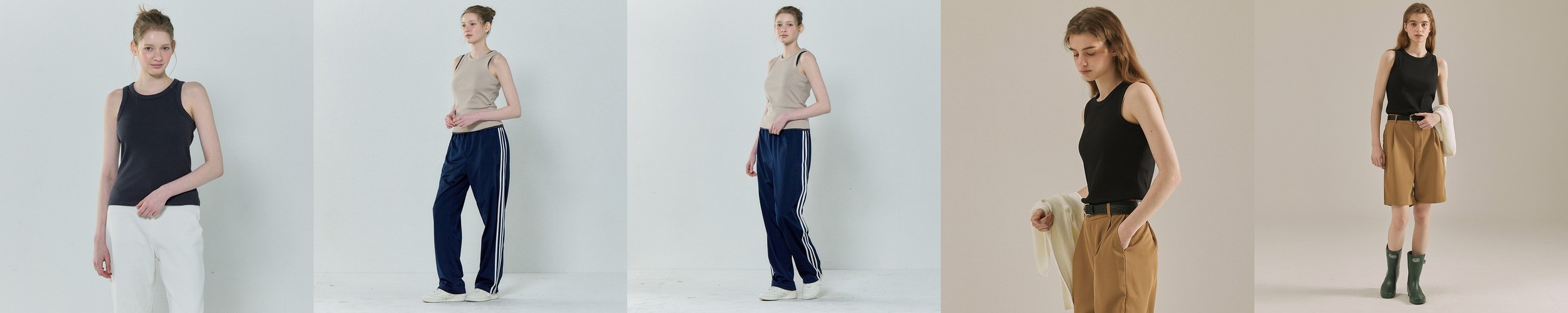 베이직하우스 여성 골지 민소매 티셔츠 LYTS3202