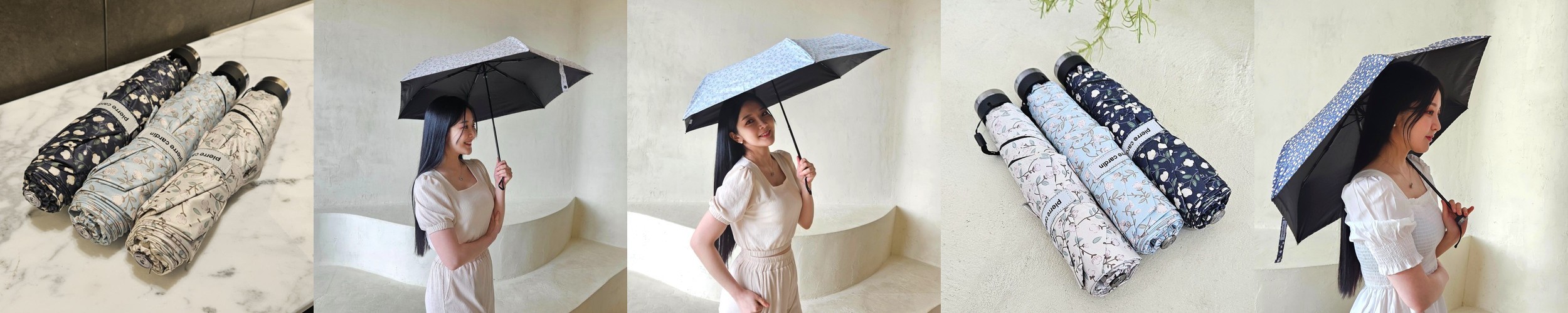 피에르가르뎅 쁘띠플라워 암막양산 초경량 자외선차단 양산 우양산 차단율99%