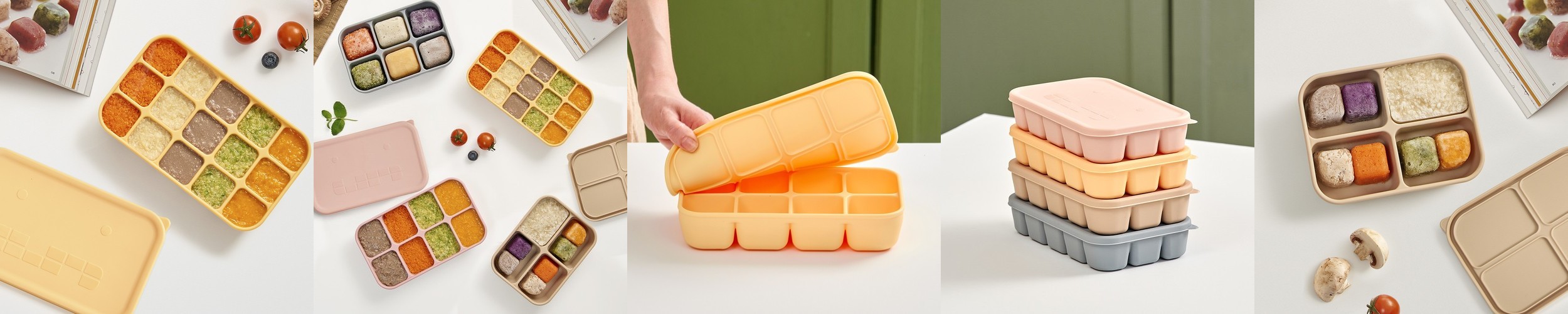 마미스테이블 [깨비큐브 8구 60ml] 최상급 식품등급 실리콘 완벽한 밀폐력 이유식용기