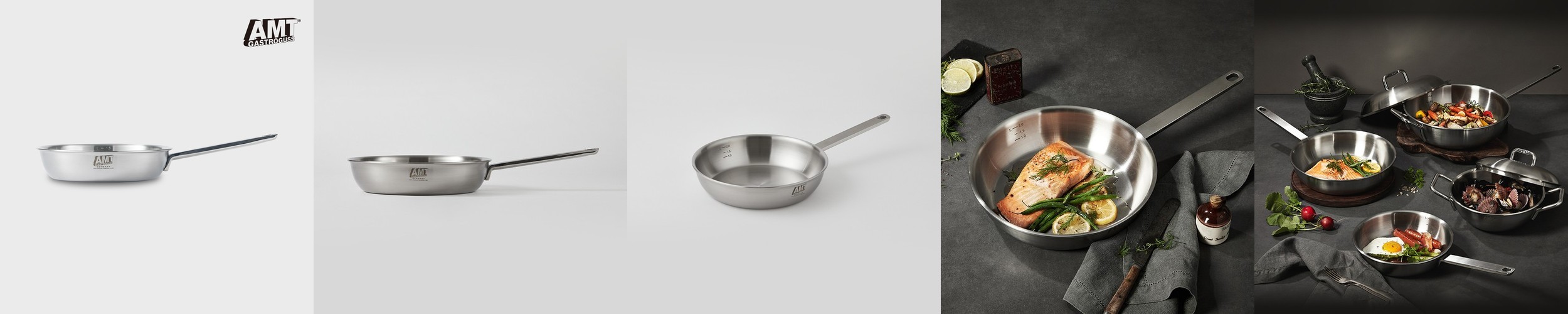 AMT 통5중 인덕션 프로 후라이팬 316Ti 스텐팬 스텐프라이팬 소테팬 26cm