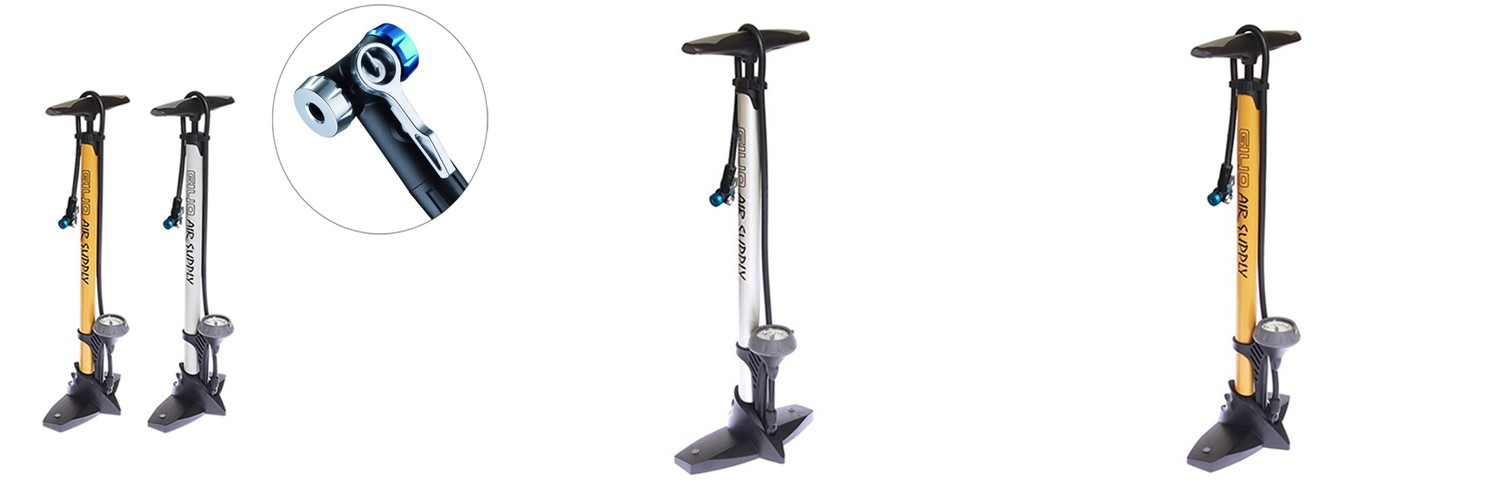 지요 GF-55PDA 자전거 펌프 타이어 공기주입기 공 튜브 자전거 모든밸브 호환가능