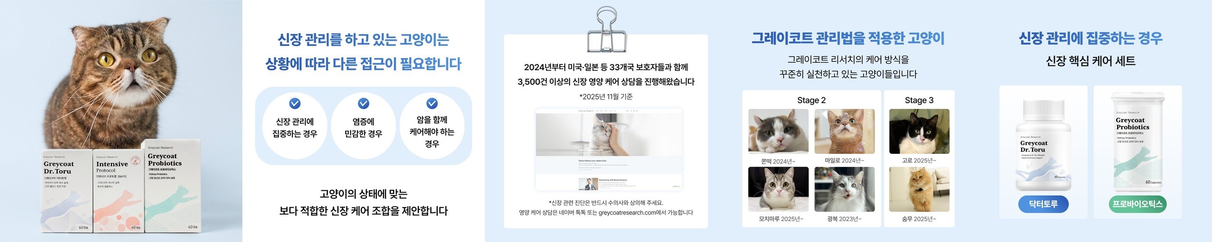 야옹섬 고양이 영양제 AIM 신장 집중 케어 세트 상황별 신부전 관리