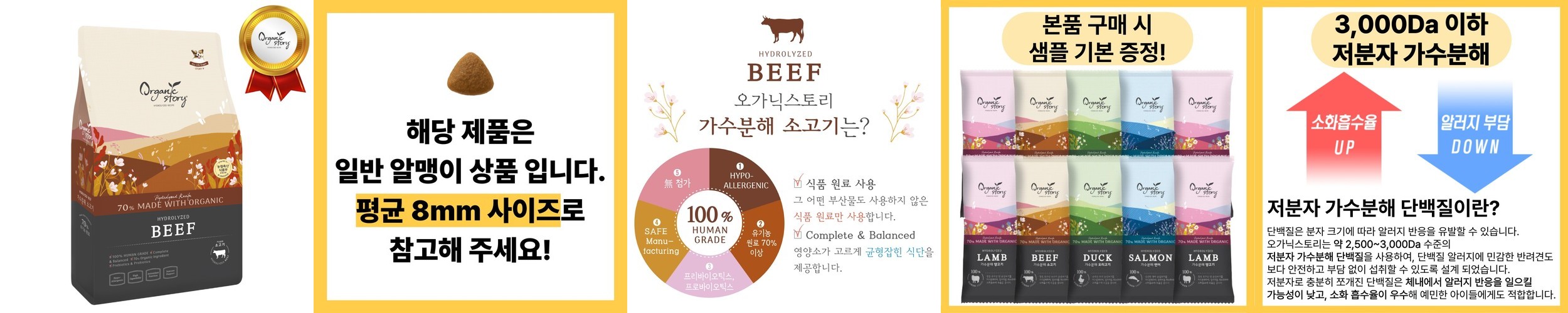 오베르 센시티브 플러스 눈물 관절 피부 장 건강 강아지사료 거위+칠면조, 2kg, 1개