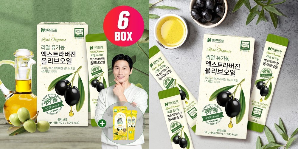 유기농 엑스트라버진 올리브오일 100% 스틱 6박스 올리브유 공복 냉압착 스페인 올레샷