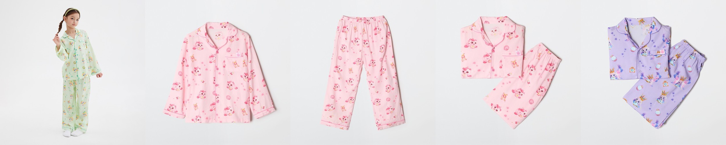 [도씨] 실크핏 클로에 긴팔 키즈 잠옷 세트
