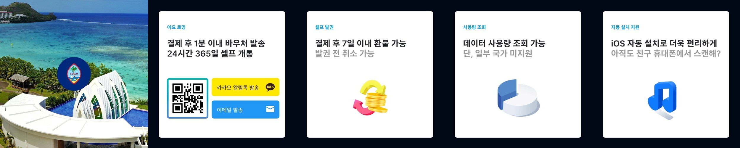 괌 괌/사이판 이심 데이터 무제한 500MB 1일 eSIM e심