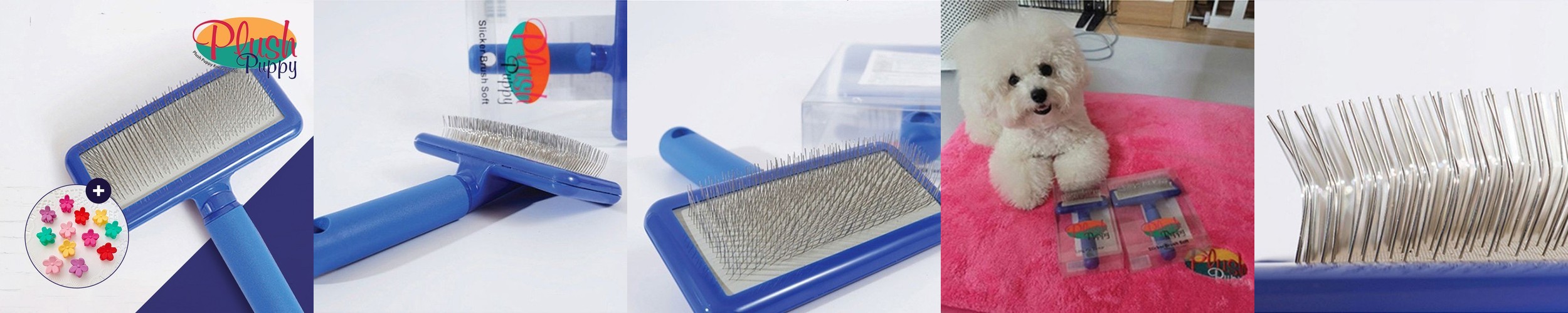 원올슬리커 M 푸들 비숑빗 강아지빗 고양이 브러시