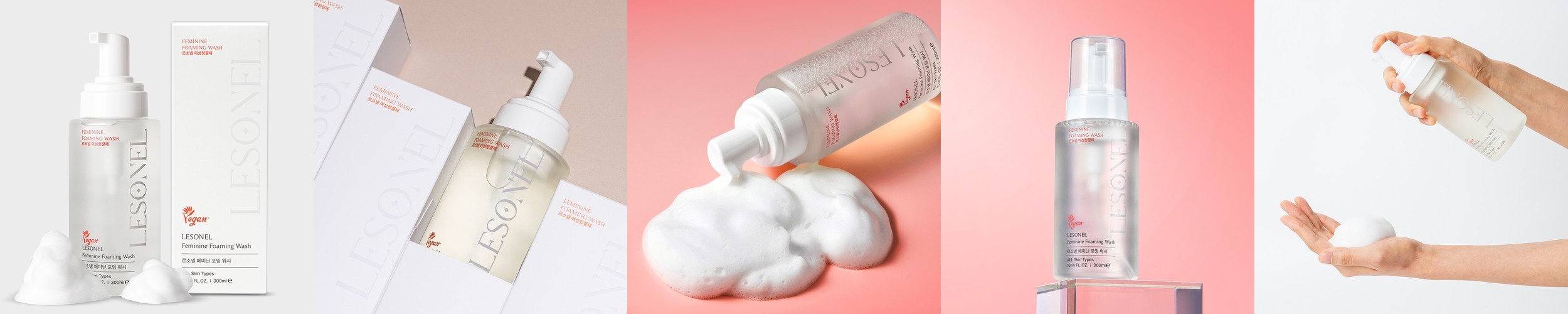 [항균 탈취 저자극 테스트 완료] 르소넬 약산성 비건 여성청결제 3중보습 유산균 폼워시 대용량 300ml, 1개