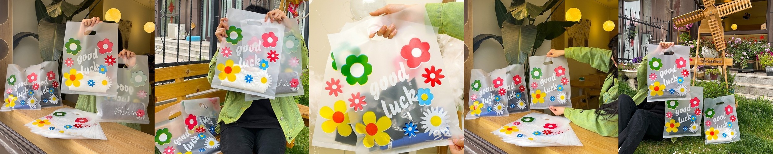 비닐 쇼핑백 비닐백 선물 포장 가방 답례품 투명 PE 손잡이 봉투 미니