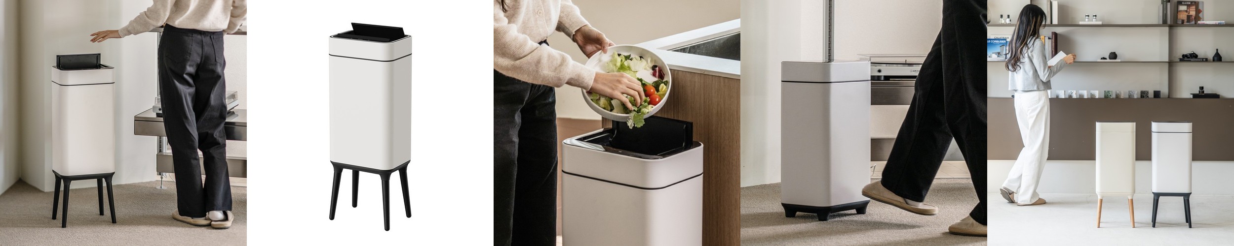 살림 SET 10L+20L 스마트 자동 센서 쓰레기통 냄새차단 인테리어 휴지통 날개형