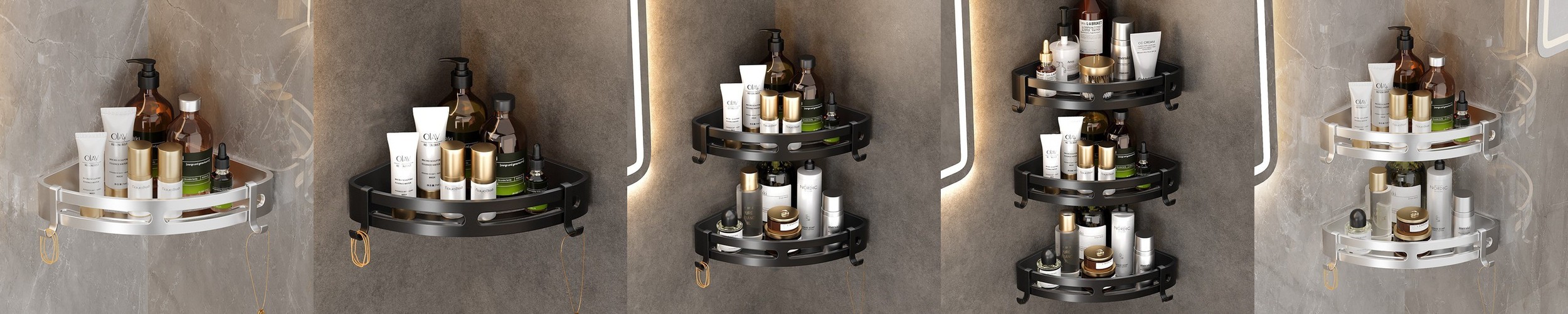 [단독] 무타공 욕실선반 화장실 코너선반 정리대