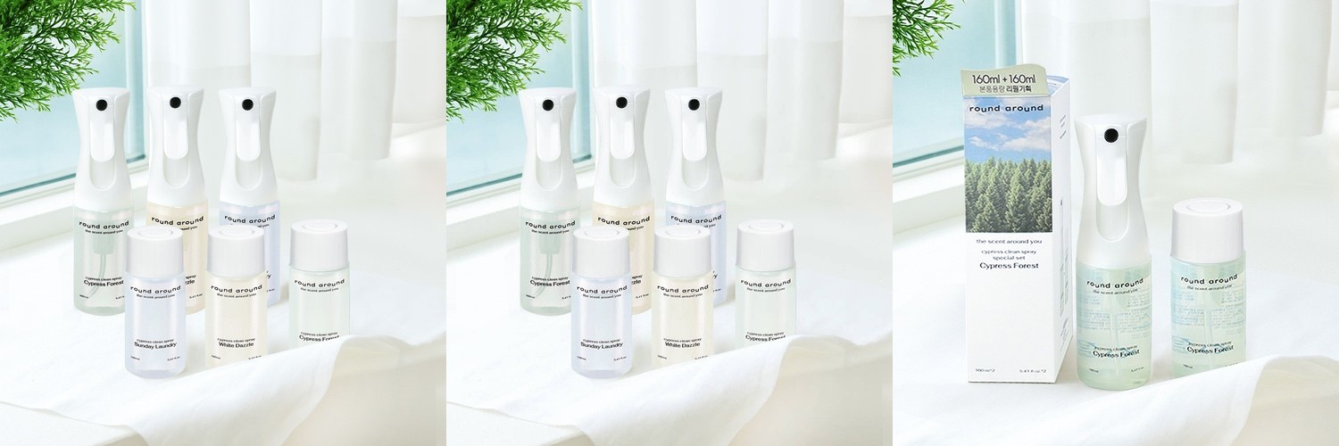 라운드어라운드 편백 클린 스프레이 160ml+160ml 리필기획