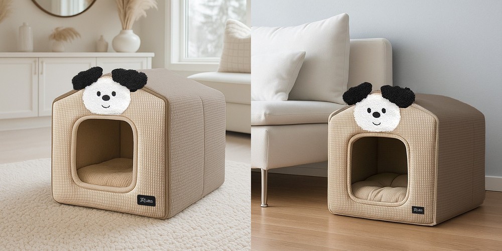포글 댕굴하우스 강아지집 방석 하우스+방석 2in1 생활방수 사계절용
