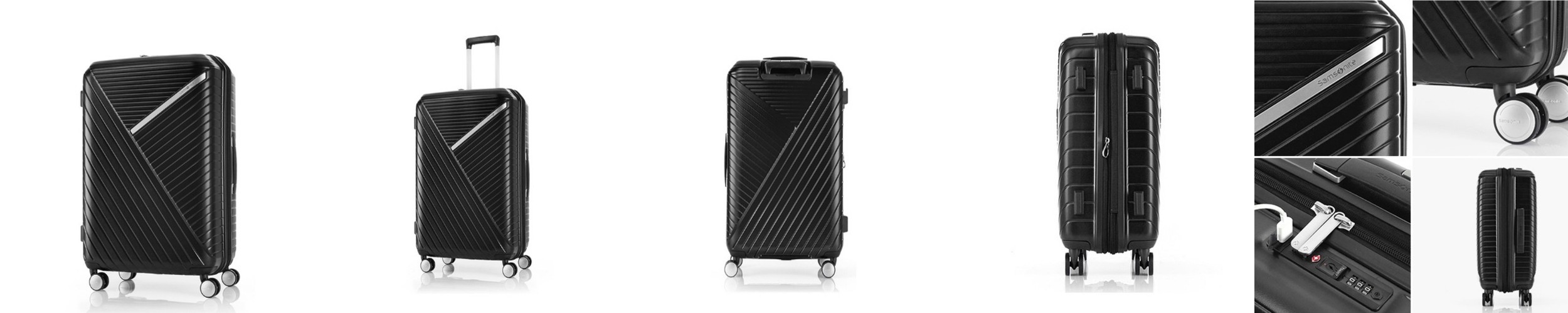 샘소나이트 76cm (28인치) 대형 캐리어 블랙 중대형 확장형 여행 가방 폴리카보네이트