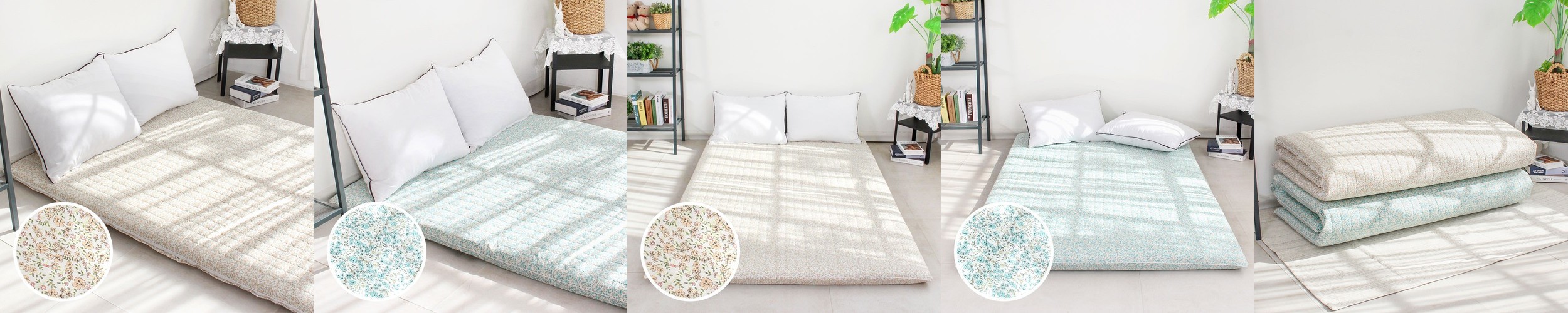 아르떼베딩 블랑 요매트(요커버+솜매트) 100%국산 누빔 바닥에까는 이불