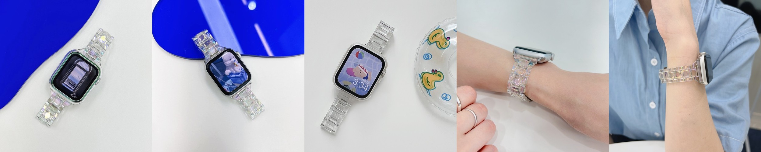 우먼스9999 애플워치 11 스트랩 투명일체형 10 9 8 7 6 SE2 SE3 호환 밴드 시계줄