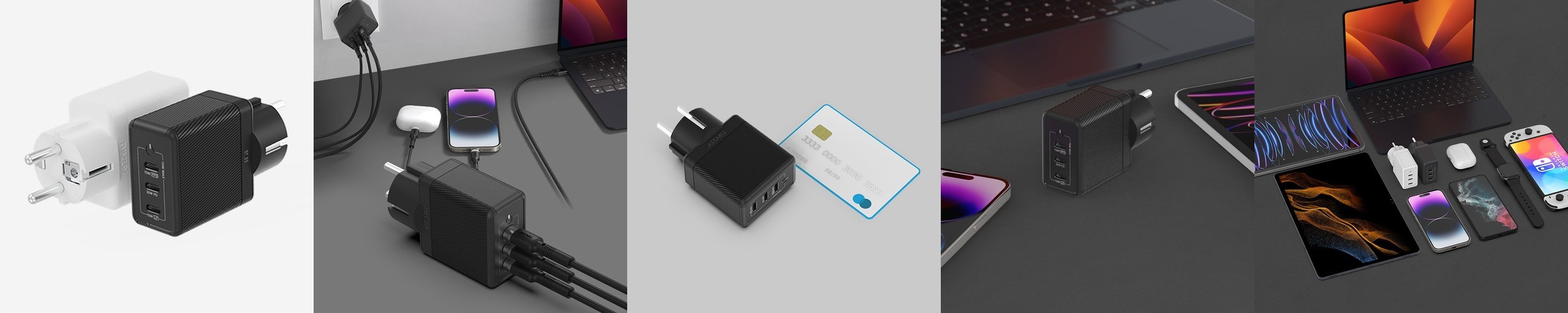 USB PD 100W PPS GaN 접지 초고속 충전기 GS510 블랙
