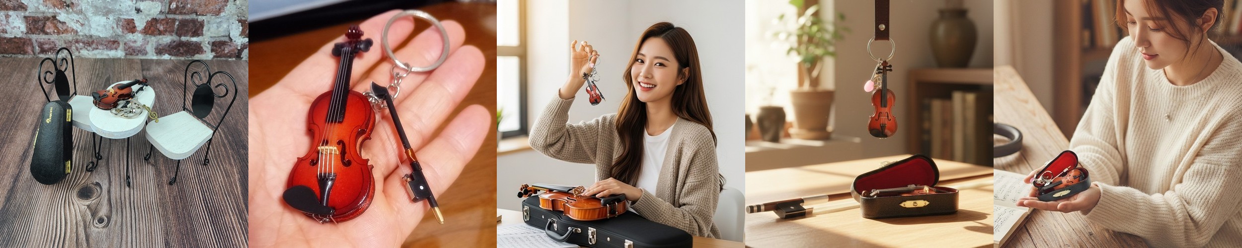 바이올린 키링 악기 미니어처 이니셜 각인 연주회 졸업 선물