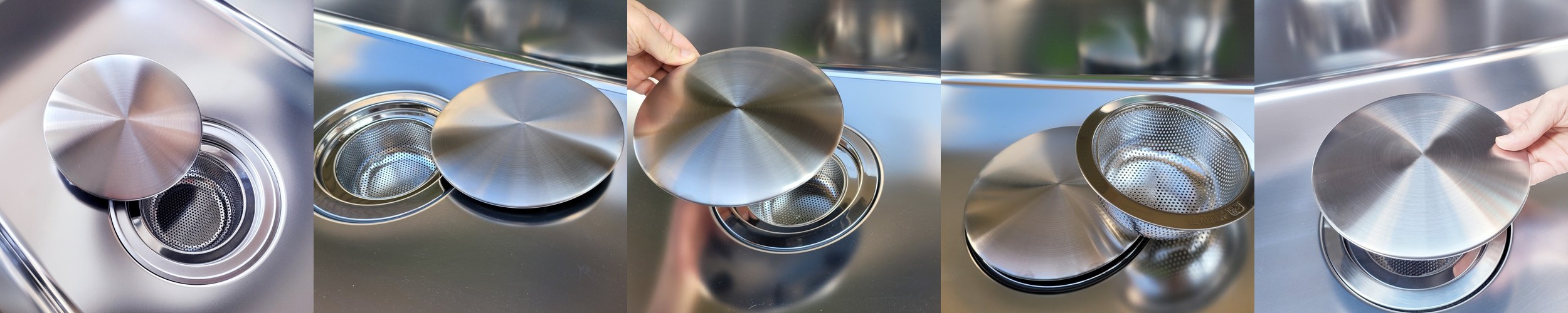 싱크대거름망 배수구망+커버 세트 거름통 스텐 음식물거름망