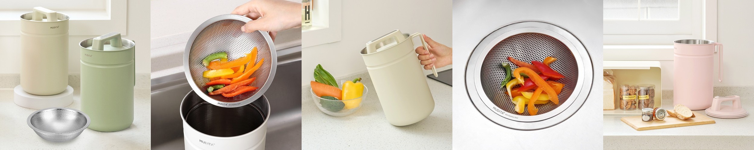 푸벨드마망 주방 걸이형 씽크대 음식물 쓰레기통 휴지통 (7L)